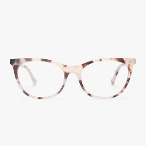 DIFF Light Brown Tortoise Blue Light Technology Clear Glasses